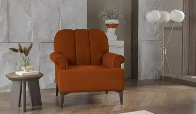 Produktbild von Sessel Einsitzer Stoffsessel Stoff Sitzer Polstersessel Orange Design