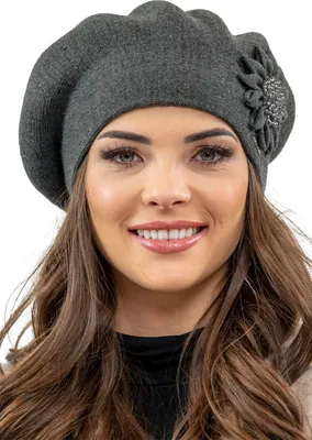 Produktbild von Vivisence damen baskenmütze eleganter wintermütze warm und gemütlich kopfbedeckung an winter und herbst warm dick strickmütze, klassisch mütze für frauen, hergestellt in der eu, dunkelgrau, einheitsgr