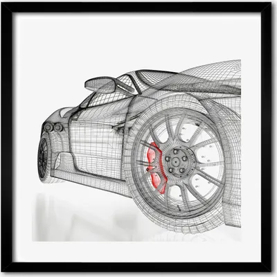 Produktbild von Bild - 50 cm x 50 cm - MDF - Rahmen, Wandkunst - Auto-Gitter