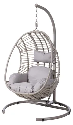 Produktbild von home24 Hängesessel - Polyrattan / Stahl - Beige