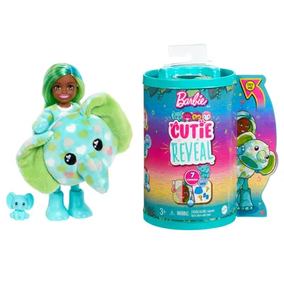 Produktbild von Barbie Cutie Reveal Chelsea Puppe im Elefanten-Kostüm (Dschungel-Serie)