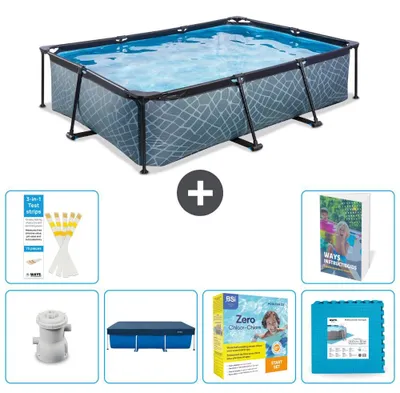 Obrázek produktu pro Exit Pool obdélníkový – vzhled kamene – 300 x 200 x 65 cm – 7 dílů  S276