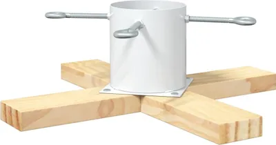 Obrázok produktu pre vidaXL Stojan na vianočný stromček biely 50 x 50 x 16 cm z masívneho borovicového dreva