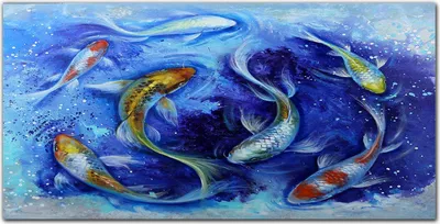Produktbild von Coloray Bild aus Leinwand 120x60 Leinwand Dekoration - Tier Koi Fisch-Wasser