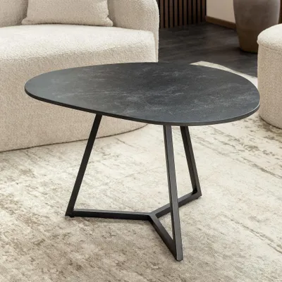 Produktbild von riess-ambiente Couchtisch MARVELOUS 70cm anthrazit schwarz marmoriert Keramik Metall