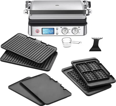 Zdjęcie produktu dla Braun MultiGrill 9 CG 9047, Czarny, Stal nierdzewna, Prostokątny, Przyciski, Obrotowy, 851 cm², 370 x 230 mm, 250 °C
