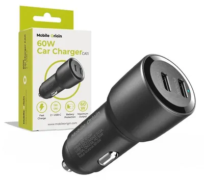 Obrázek produktu pro Mobilní nabíječka do auta 60 W, 2 porty USB-C, CA11