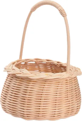 Zdjęcie produktu dla Wiklinowy kosz na kwiaty, ręcznie wyplatany, naturalny biały, do kompozycji kwiatowych i dekoracji, w stylu wiejskim