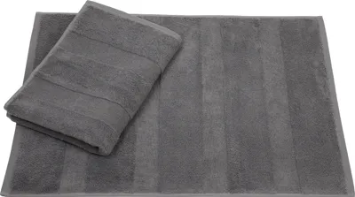 Produktbild von Betz 2 Stück Badvorleger 50x70 cm DELUXE Badematte Badteppich Duschvorleger 100% Baumwolle 680g/m²  Farbe: anthrazit