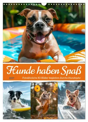 Produktbild von Hunde haben Spaß (Wandkalender 2027 DIN A3 hoch), CALVENDO Monatskalender