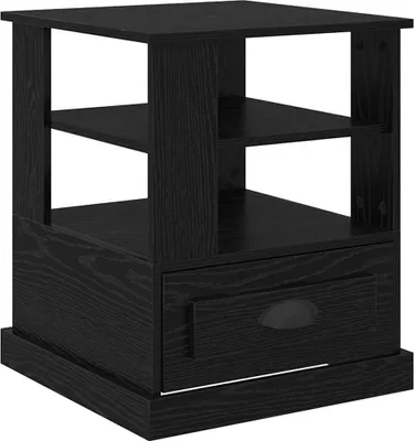 Image de vidaXL Table de nuit noir imitation chêne 50 x 50 x 60 cm Bois composite
