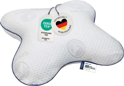 Produktbild von Nackenstützkissen, Schmetterlingskissen BUTTERFLY, Memory-Schaum, Seiten- & Seitenkippschläfer, weiß, Ergonomie-Produkt, CASIMUM