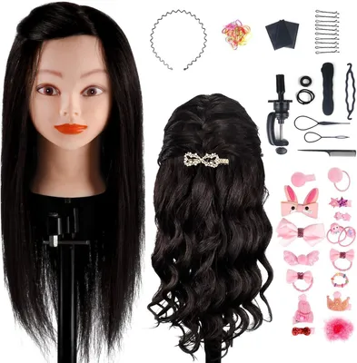 Produktbild von Übungskopf für Friseure mit 100% echtem Haar