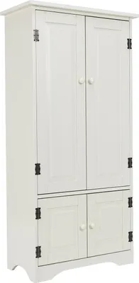 Produktbild von Antikes Highboard aus Holz mit verstellbaren Regalen