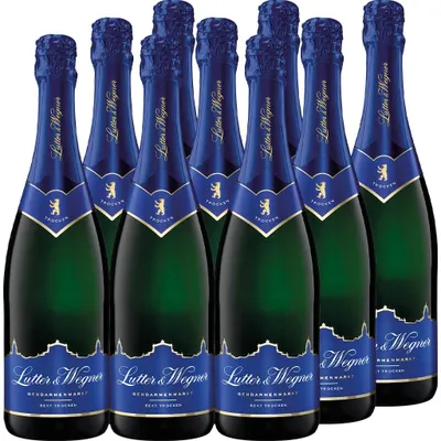 Produktbild von Lutter & Wegner Gendarmenmarkt Sekt, Trocken (9x0,75l) Set, Dry - erfrischend feinherb und süffig, sehr gehaltvoll und rund