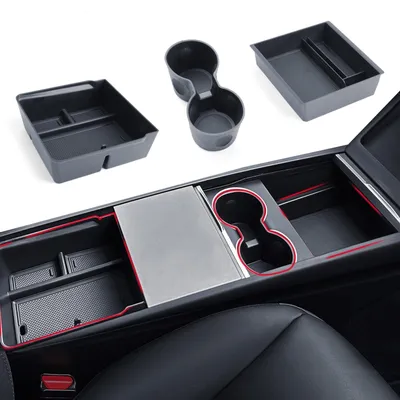 Image de Kit de rangement pour voiture avec organisateur à consoles et porte-gobelets (3 pièces)