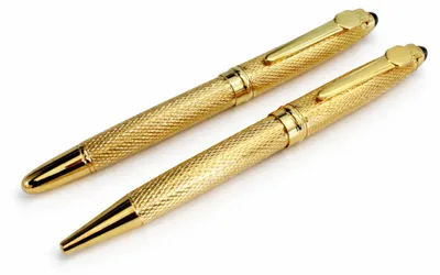 Produktbild von s Stiftset mit Kugelschreiber und Rollerball in Goldfarbe