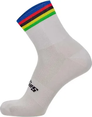 Zdjęcie produktu dla Skarpety kolarskie SANTINI Classic - UCI RAINBOW - Rainbow/White M