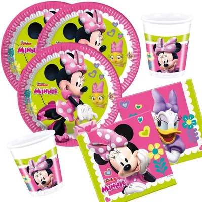 Produktbild von Minnie Maus Happy Helpers Partyset zum Kindergeburtstag 36 tlg.