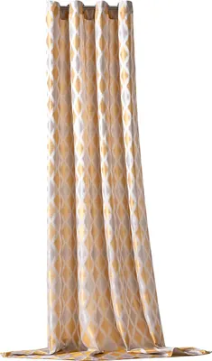 Produktbild von heimtexland ® Ösenschal Deko Vorhang Raute Jacquard Dekoschal Gardine HxB 245x140 Typ796 Senf Gold