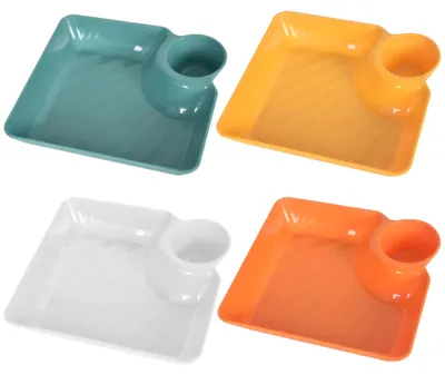 Immagine prodotto di Set di 4 contenitori 2-in-1 per snack e salse, dimensioni 18,7 x 17 x 2 cm