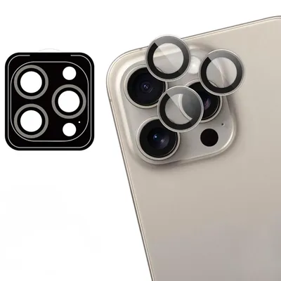 Immagine prodotto di Imoshion, confezione da 2 protezioni in vetro per fotocamera, compatibili con iPhone 15 Pro / 15 Pro Max, colore: titanio naturale