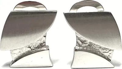 Produktbild von Ohrring 925 Silber matt poliert Ohrclip Ohrklips struktur einfarbig
