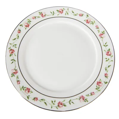 Produktbild von Clayre & Eef Frühstücksteller Ø 21 cm Weiß Rosa Porzellan Blumen