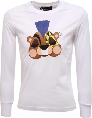Immagine prodotto di 7535Y maglia bimbo boy DSQUARED2 VINTAGE Cotone white t-shirt long sleeve
