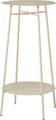 Produktbild von Runder Beistelltisch aus Metall in Beige, 60 cm hoch, 35 cm Durchmesser
