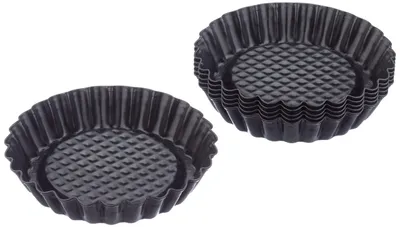 Tartlett-Set 6-teilig, Antihaftbeschichtung, 10x10x6 cm, rund