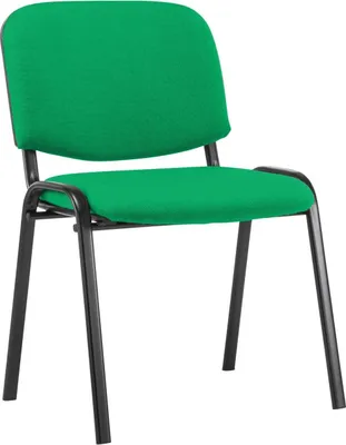 Zdjęcie produktu dla Krzesło sztaplowane - Krzesło konferencyjne - Wygodne siedzisko - Wytrzymała tkanina - Czarna metalowa rama | Kolor: Zielony