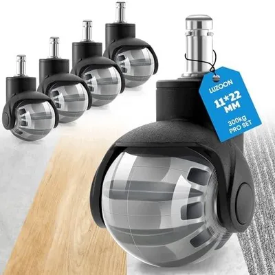Zdjęcie produktu dla Kółka biurowe szare 11X22 mm do parkietu krzesła 5 sztuk
