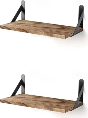 Produktbild von 2 Set Wandregal, Schweberegal, rustikale Holzregale (M+L) für Badezimmer,Küche,Schlafzimmer,Wohnzimmer