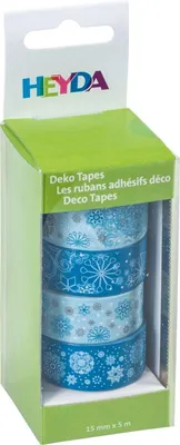 Obrázek produktu pro HEYDA 20-35 843 89, Modrá, Šedá, Bílá, Vzorovaný, Papír, 5 m, 15 mm, 4 kusů