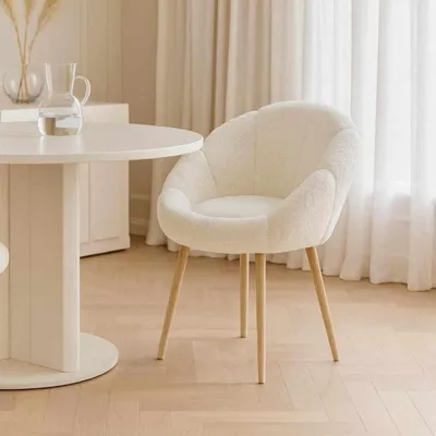 Image de Hanah Home, fauteuil club élégant, 100% mélaminé, blanc et noyer, 70 cm
