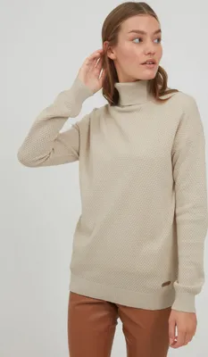 Produktbild von OXMO OXSina Damen Rollkragenpullover Pullover Pulli mit Rollkragen Rippbündchen 100% Baumwolle Regular fit