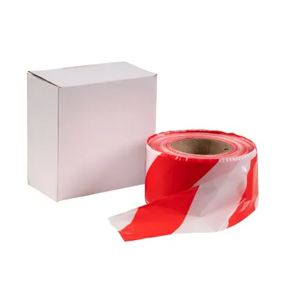 Zdjęcie produktu dla 1x taśma barierowa o szerokości 80 mm, 500 metrów, wykonana z LDPE, czerwono-biała