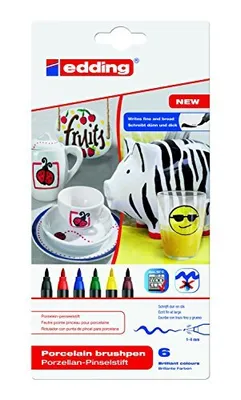 Produktbild von Pero na porcelán Edding so štetcom aj na sklo a keramiku Farby rôznorodé