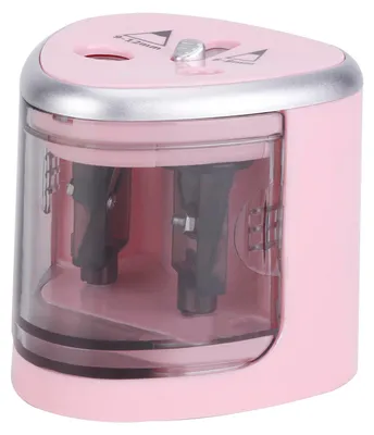 Produktbild von Multifunktionaler automatischer elektrischer Bleistiftspitzer, batteriebetrieben, mit 2 Löchern (6–8 mm/9–12 mm) für Heimschüler, Rosa