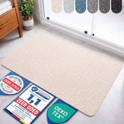 Image de Tapis antidérapant beige, antidérapant, 50x80 cm, pour la salle de bain