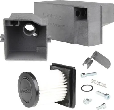 Produktbild von Luftfilterkasten 20mm eckig + Luftfilter 27mm + Gehäuse für Hercules Optima Supra 2 3 / Prima M 2 3 4 5 Sachs 504 505 -