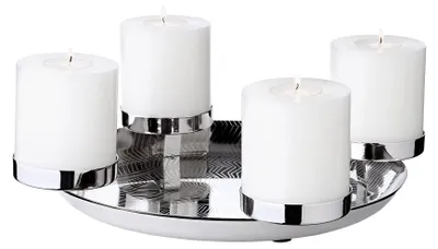 Adventskranz Kaya Ø 36 cm, Edelstahl hochglanzpoliert, silber