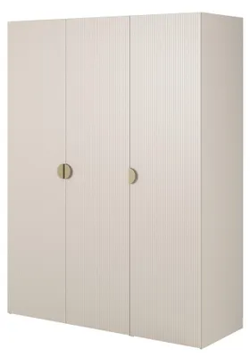 Obrázek produktu pro Selsey Moonir - třídveřová skříň s tyčí na šaty a policemi, 150 cm, béžová