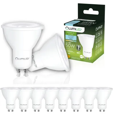 Produktbild von LUMILED Set 10x LED Lampe GU10 PAR16 6W ersetzt 50W 600lm 6500K Kaltweiß 36° Nicht Dimmbar Reflektor Leuchtmittel Spots 10er Pack