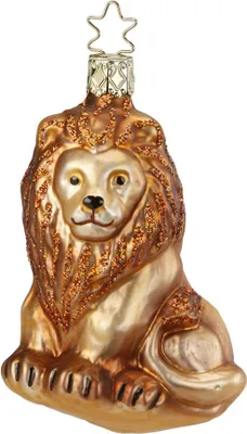 Produktbild von Christbaumschmuck Glas Löwe 9,5cm braun
