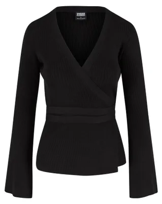 Produktbild von Urban Classics - Strickjacke Wickel für Damen TN772 (XXL) (Schwarz)