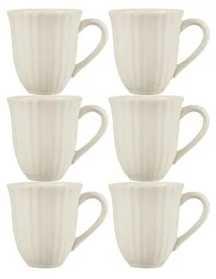 Produktbild von 6er Set Becher, Tassen MYNTE Butter Cream cremeweiß 300ml Steingut Ib Laursen