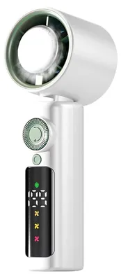 Obrázek produktu pro Přenosný, výkonný ruční ventilátor s 100 úrovněmi rychlosti, ukazatelem rychlosti, baterií s kapacitou 4000 mAh a možností nabíjení přes USB
