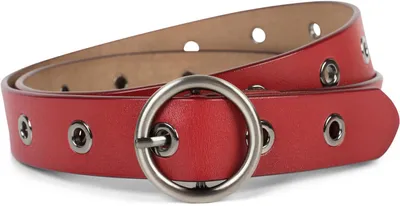 Produktbild von styleBREAKER Damen Leder Gürtel mit Nieten und glänzender Oberfläche, Echtleder, kürzbar 03010103